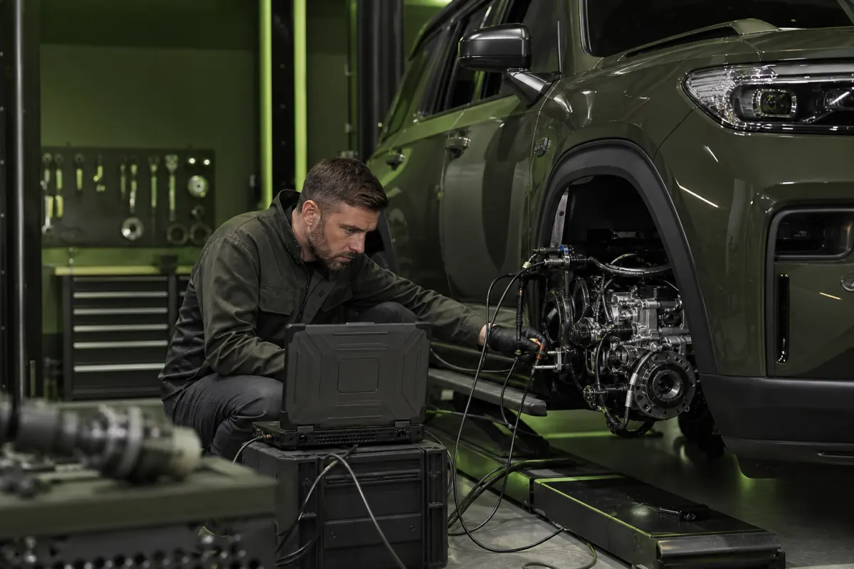 Diagnose eines Allradsystems in der Werkstatt von marblepillar, 1200x800